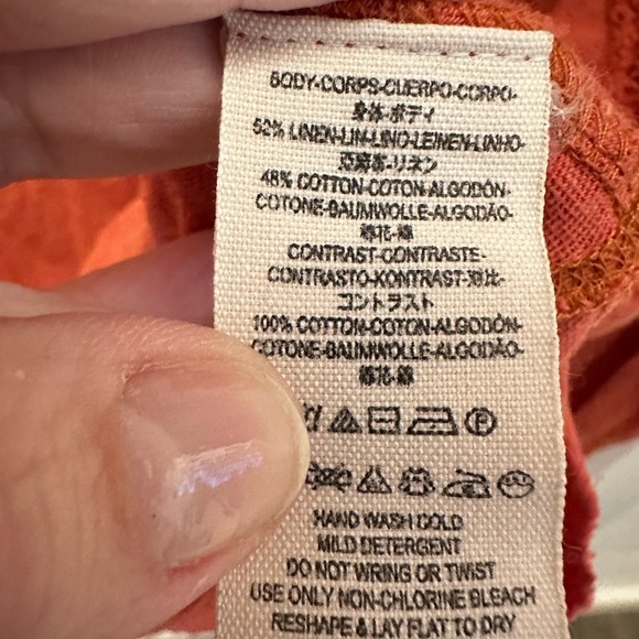 FREE PEOPLE Woman Crochet back bohemian shabby chic cotton long sleeve tunic M - Picture 9 of 15